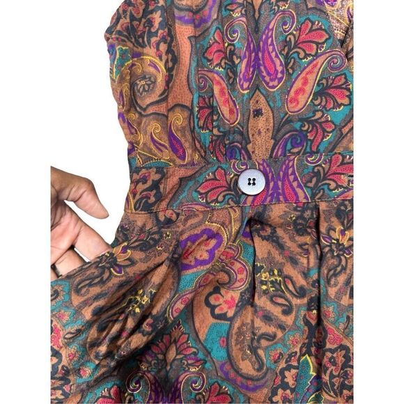 Vintage Psychedelic Dress 10 Paisley Boho Hippie Romantic Art Teacher Festival - Picture 8 of 10